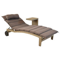 GARTENLIEGE 90/100/208 cm  - Beige/Naturfarben, MODERN, Textil/Metall (90/100/208cm) - Gardenson