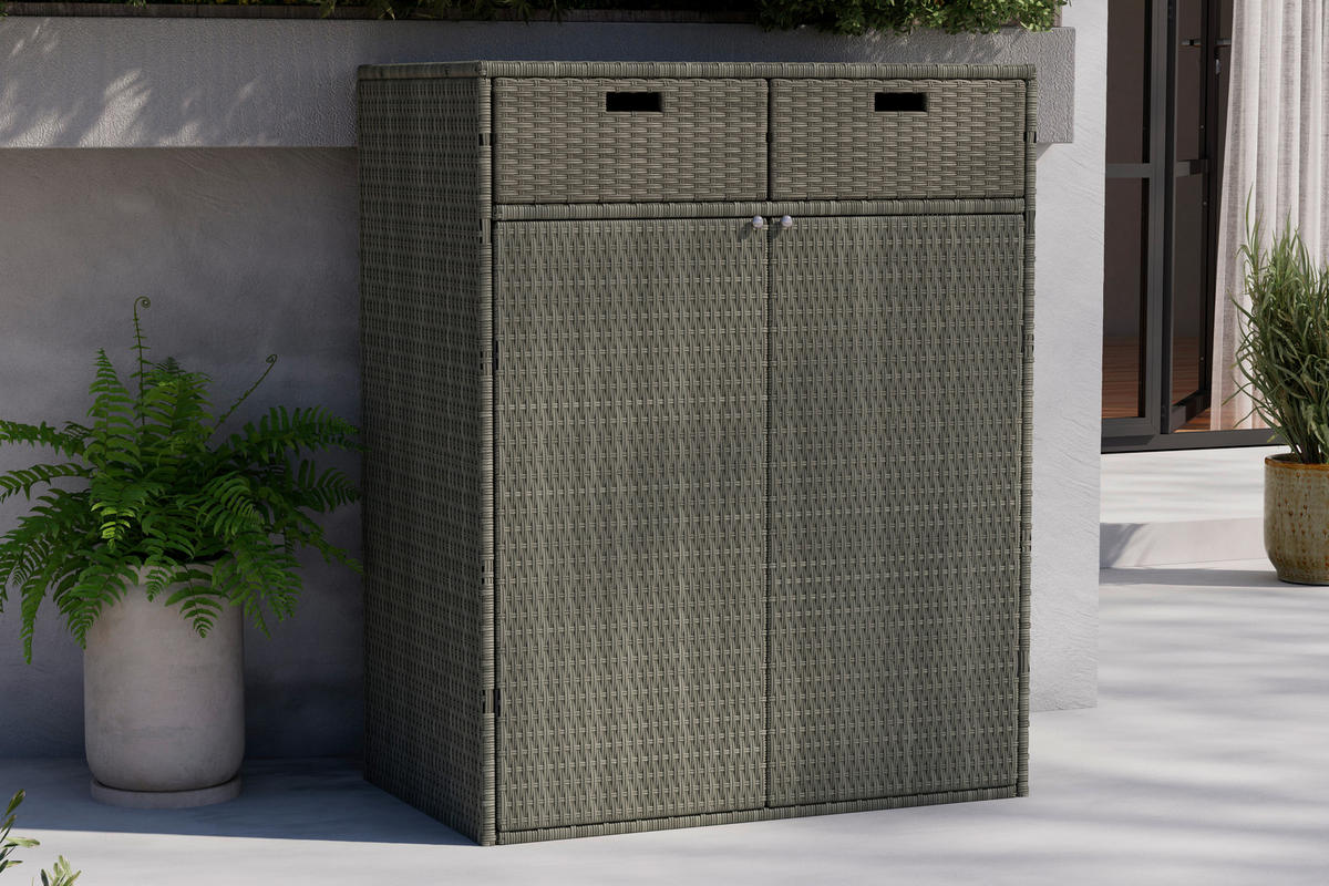 GARTENKOMMODE 55/113/90 cm  - Silberfarben/Grau, MODERN, Kunststoff/Metall (55/113/90cm) - Ambia Garden