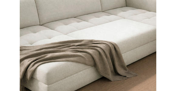 WOHNLANDSCHAFT Beige Chenille  - Beige/Schwarz, KONVENTIONELL, Textil/Metall (160/340/188cm) - Xora