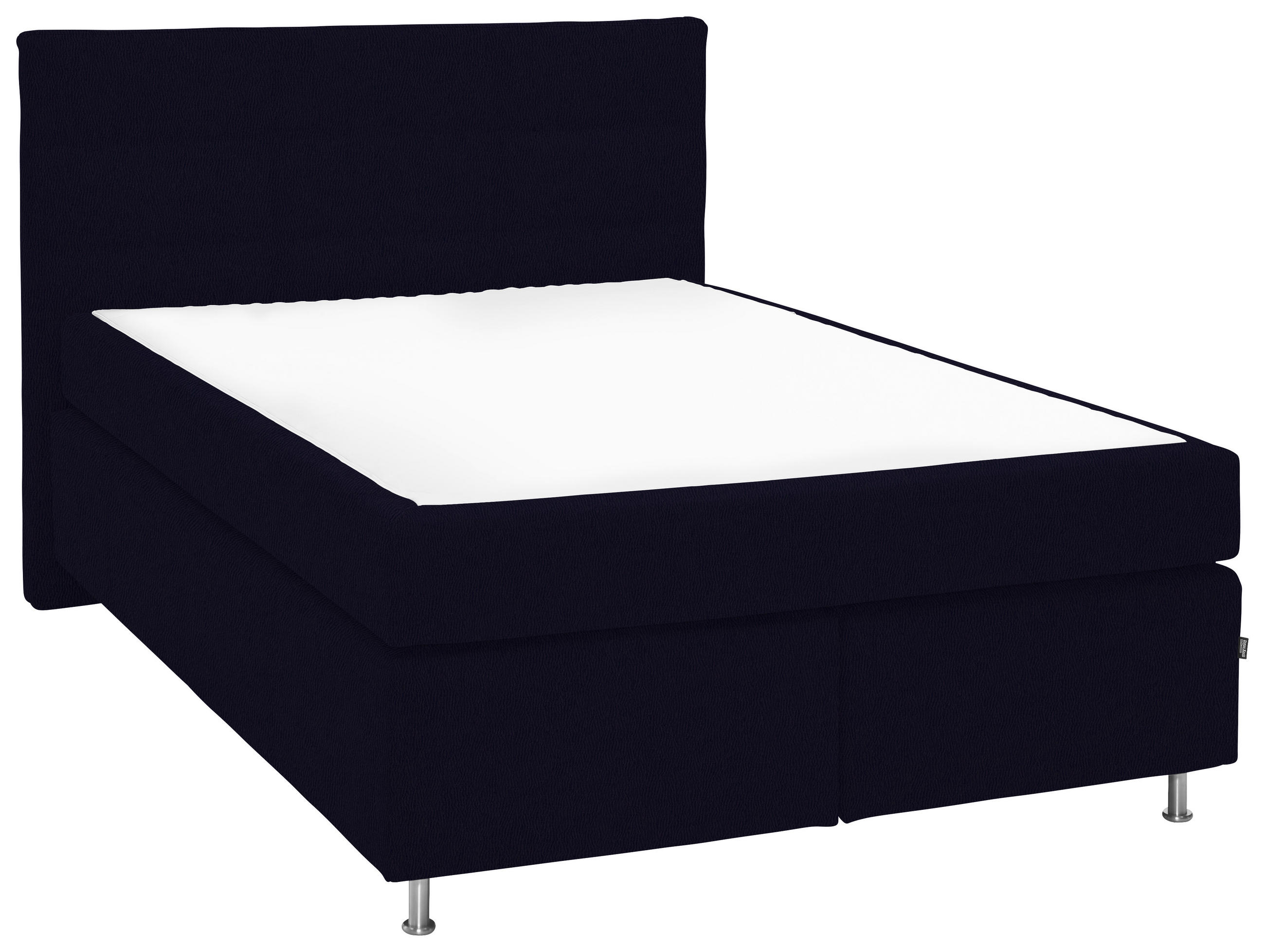 BOXSPRINGBETT 140/200 cm  in Schwarz  - Alufarben/Schwarz, KONVENTIONELL, Textil/Metall (140/200cm) - Dieter Knoll