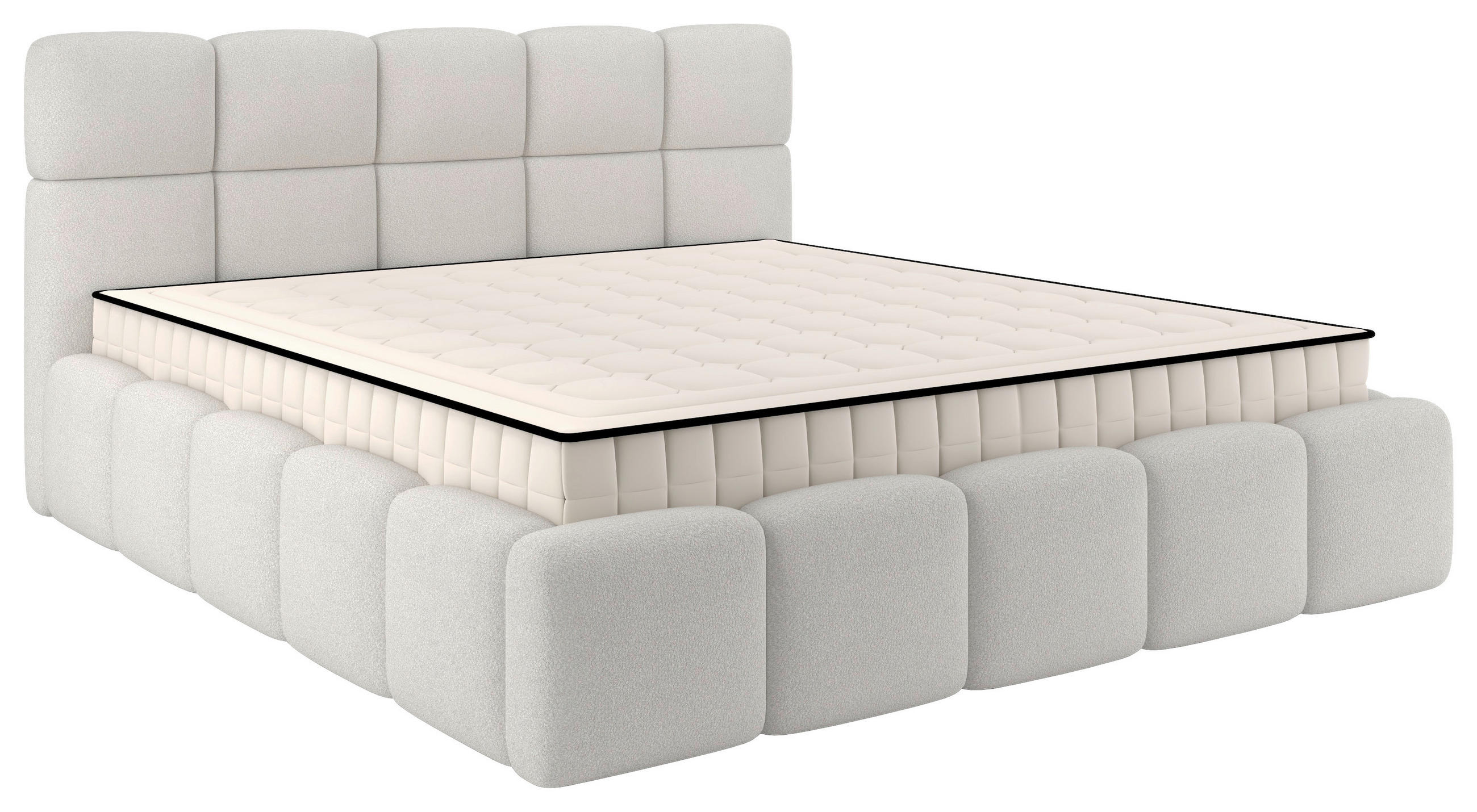 Polsterbett Cloudy mit Matratze Creme, Lf: 160x200 cm