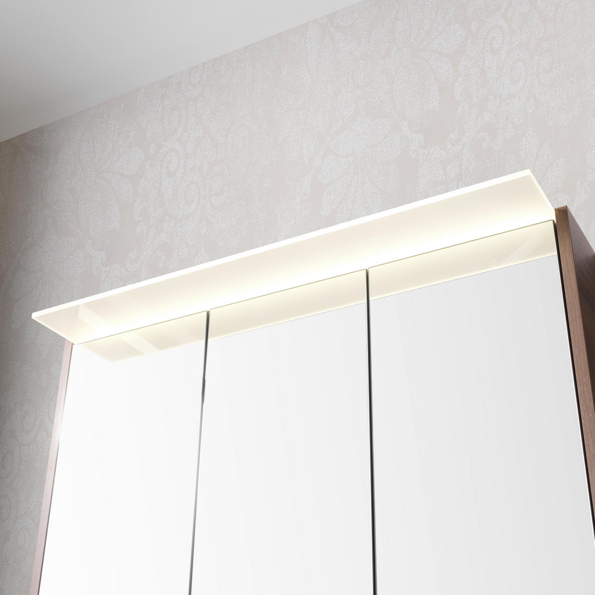 SPIEGELSCHRANK 93,2/82,2/23,1 cm  - Chromfarben/Nussbaumfarben, Basics, Glas/Holzwerkstoff (93,2/82,2/23,1cm) - Voleo