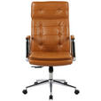 CHEFSESSEL Lederlook Chromfarben, Cognac  - Chromfarben/Cognac, KONVENTIONELL, Leder/Kunststoff (63,5/113/120,5/65,5cm) - Novel