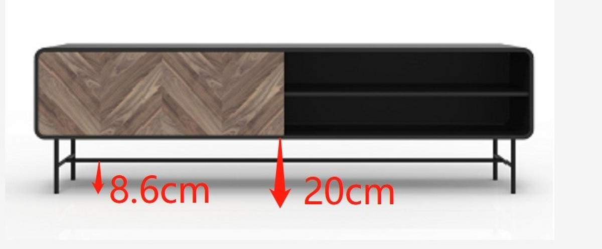 LOWBOARD  in 180/52/40 cm  - Eichefarben/Schwarz, MODERN, Holzwerkstoff/Metall (180/52/40cm) - MID.YOU