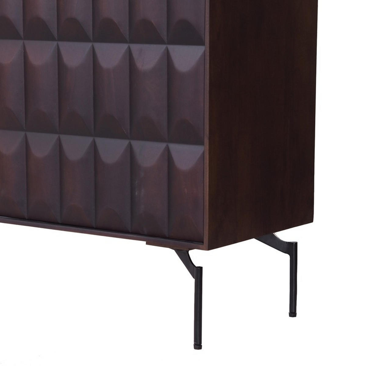 SIDEBOARD  in 160/76/40 cm  - Nussbaumfarben/Schwarz, KONVENTIONELL, Holz/Metall (160/76/40cm) - Livetastic