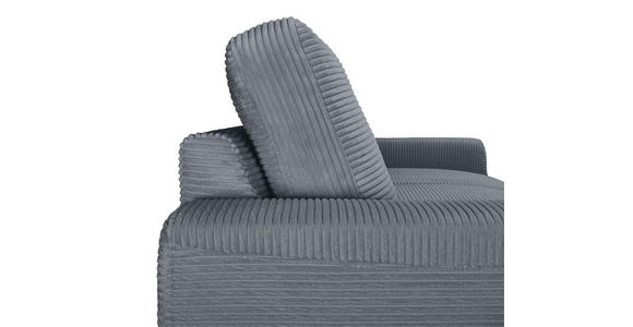 ECKSOFA Dunkelgrau Cord  - Dunkelgrau/Schwarz, KONVENTIONELL, Textil/Metall (150/240cm) - Carryhome
