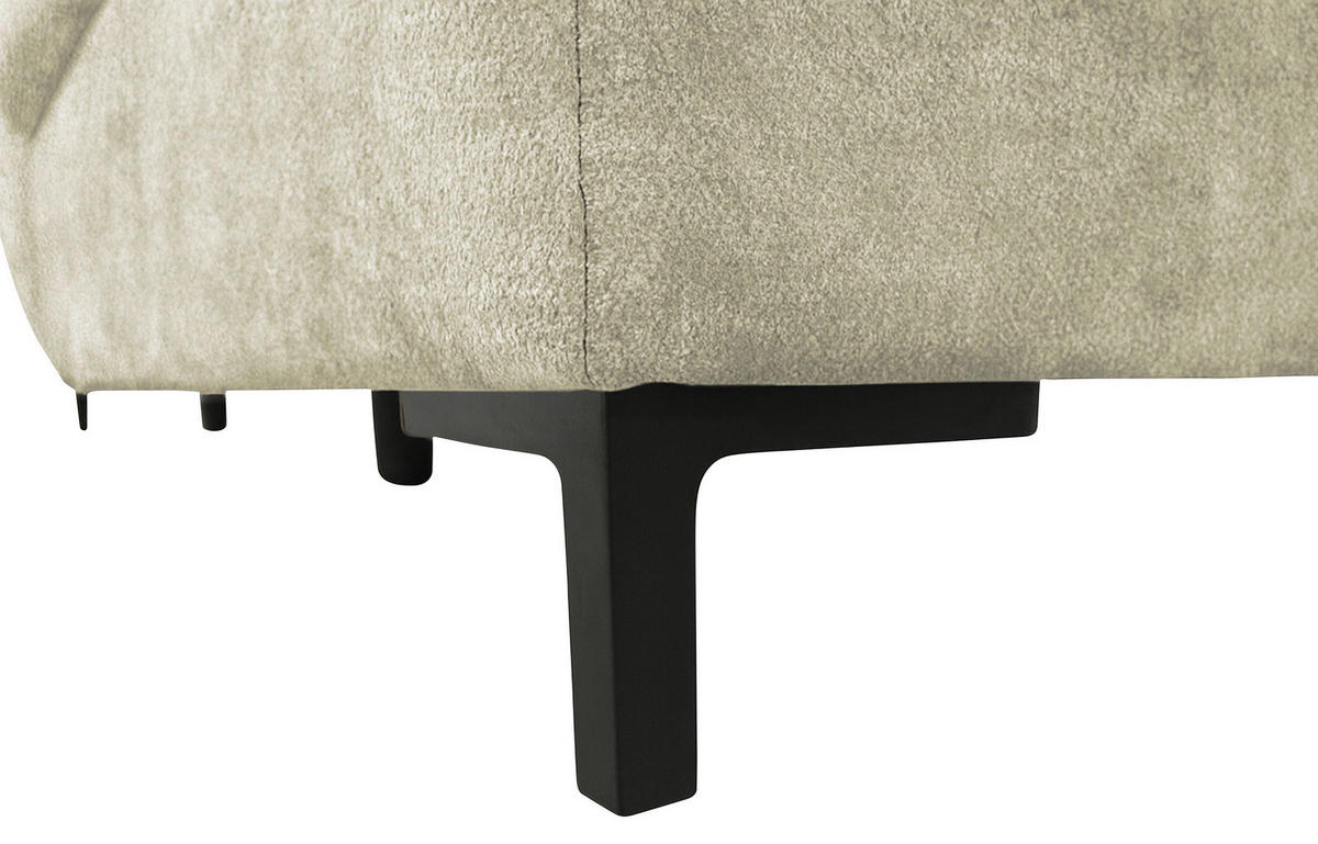 WOHNLANDSCHAFT SOLEI U in Chenille Beige  - Beige/Schwarz, Design, Kunststoff/Textil (188/334/184cm) - MID.YOU