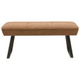HOCKERBANK 118/50/51 cm   - Cognac/Schwarz, Design, Textil/Metall (118/50/51cm) - Dieter Knoll