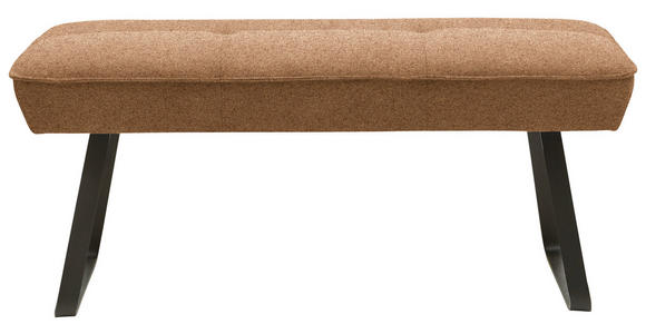 HOCKERBANK 118/50/51 cm   - Cognac/Schwarz, Design, Textil/Metall (118/50/51cm) - Dieter Knoll