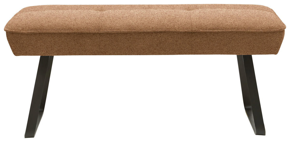 HOCKERBANK 118/50/51 cm   - Cognac/Schwarz, Design, Textil/Metall (118/50/51cm) - Dieter Knoll