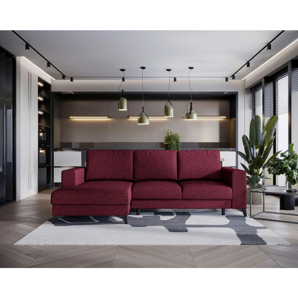 Thumbnail - Livetastic Ecksofa, Rot, Textil, 3-Sitzer, Füllung: Schaumstoff, L-Form, Ottomane links, 244x156 cm, Made in EU, Liegefu...