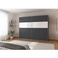 SCHWEBETÜRENSCHRANK  in Grau, Weiß Hochglanz  - Weiß Hochglanz/Alufarben, Basics, Holzwerkstoff/Metall (271/210/62cm) - Xora