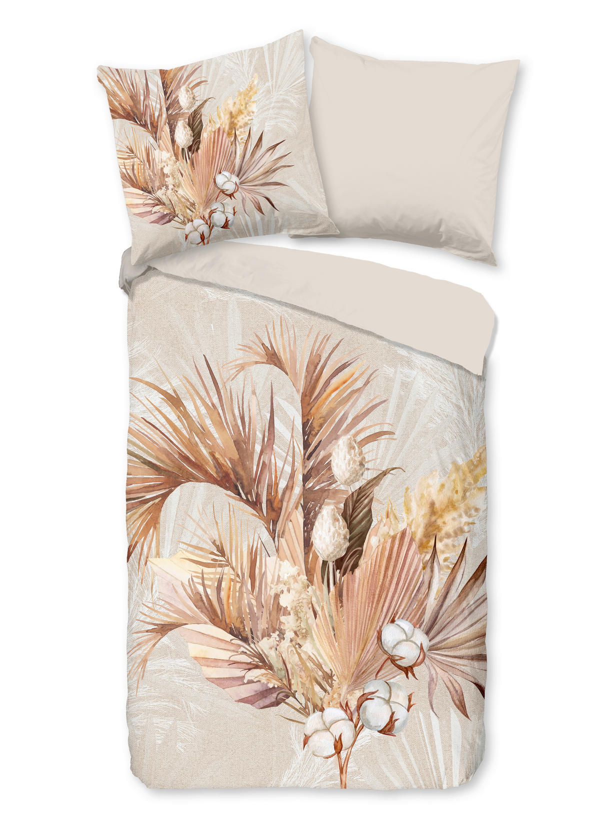 WENDEBETTWÄSCHE Gia Biber 155/220 cm  - Beige/Braun, Natur, Textil (155/220cm)