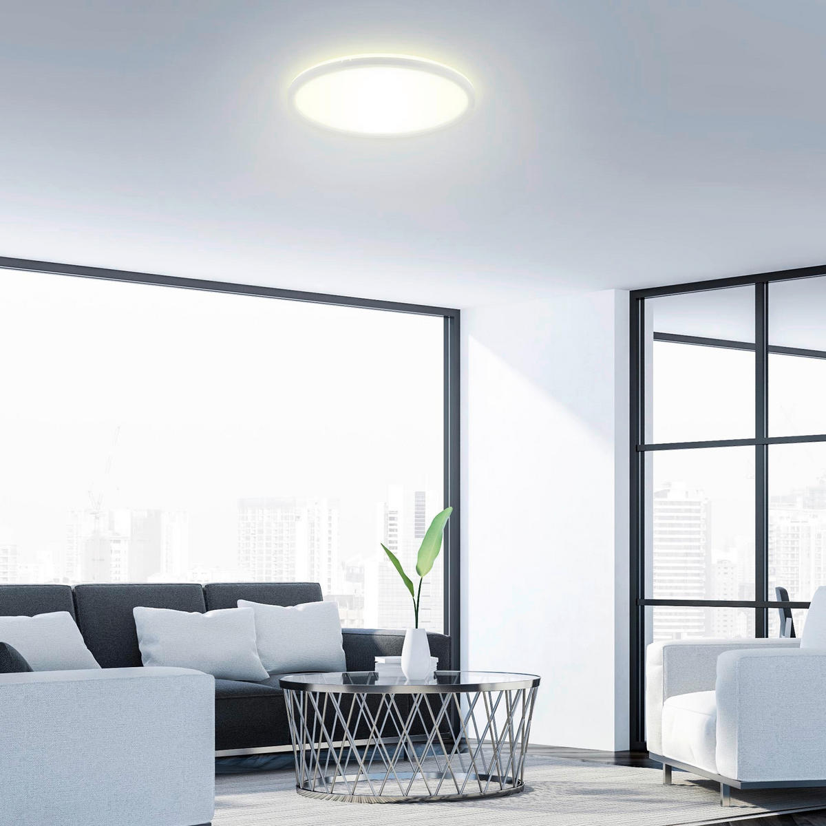 LED-PANEEL  - Weiß, Design, Kunststoff (42/2,9cm)