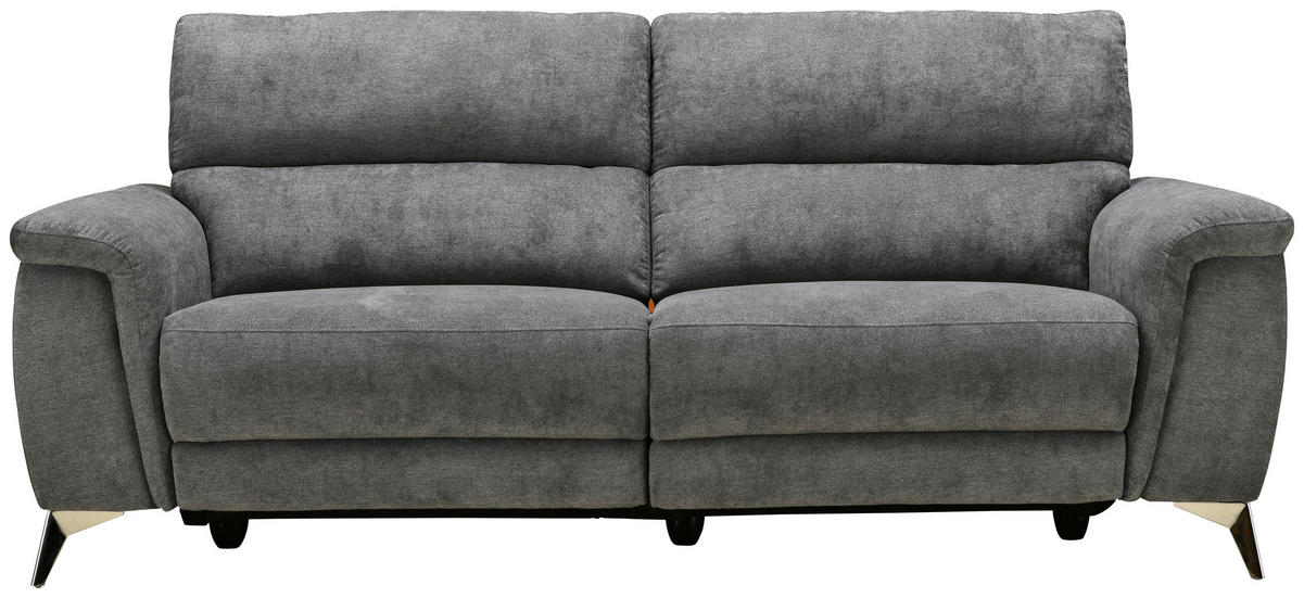 2-SITZER-SOFA Webstoff Grau, Chromfarben  - Chromfarben/Grau, KONVENTIONELL, Textil/Metall (215/97/97cm) - Livetastic