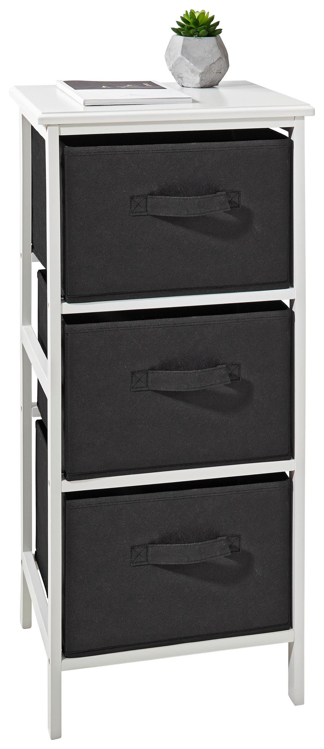 REGAL Kiefer Schwarz, Weiß  - Schwarz/Weiß, Design, Holz/Textil (37/80/30cm) - Carryhome