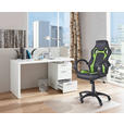 GAMINGSTUHL Grün, Schwarz Metall, Kunststoff, Textil   - Schwarz/Grün, Design, Kunststoff/Textil (61/110-120/63cm) - Carryhome