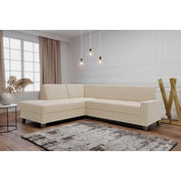 ECKSOFA FLORENTINA Creme Mikrofaser Liegefläche im Originalstoff  - Wengefarben/Creme, Basics, Holz/Textil (210/243cm) - MID.YOU