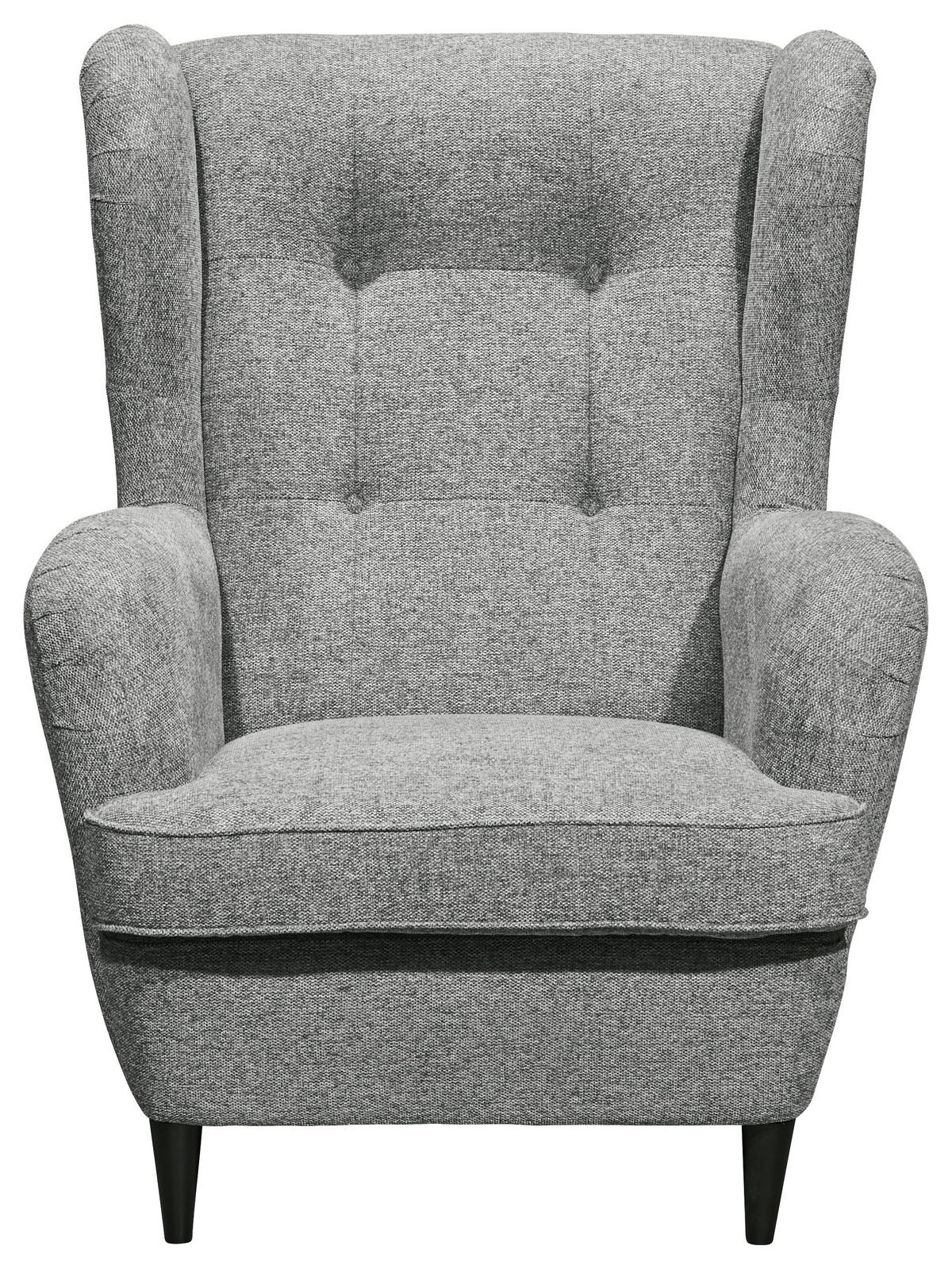 OHRENSESSEL Webstoff Grau  - Schwarz/Grau, Basics, Textil (78/102/98cm) - MID.YOU