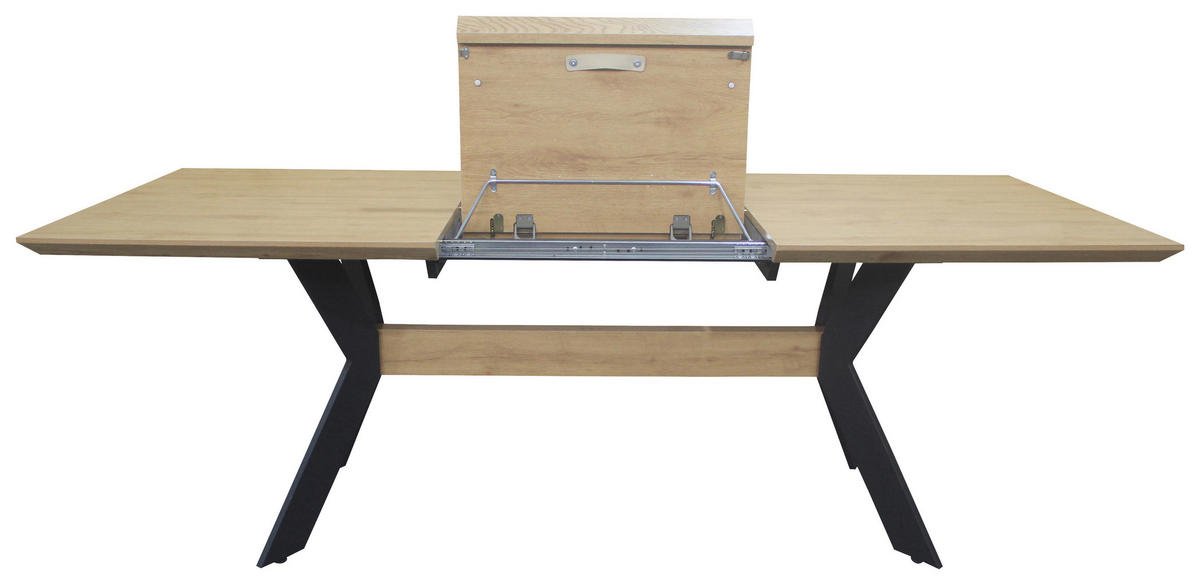 STOL ZA BLAGOVAONICU  prirodne boje, crna  metal, drvni materijal      - prirodne boje/crna, Design, drvni materijal/metal (160-220/90/76cm) - Novel