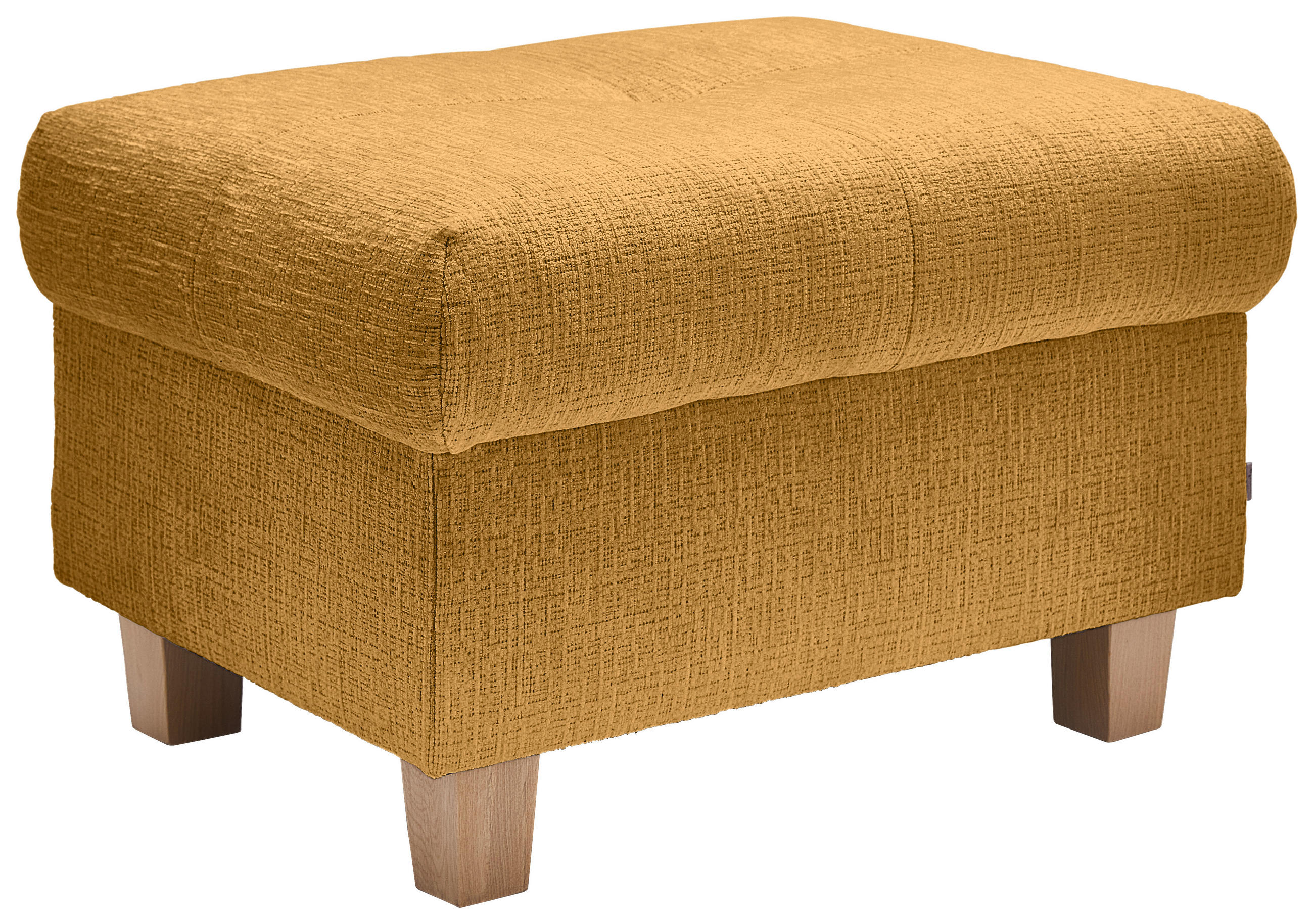 HOCKER Samt Senfgelb  - Senfgelb/Naturfarben, Design, Holz/Textil (71/46/57cm) - Venda