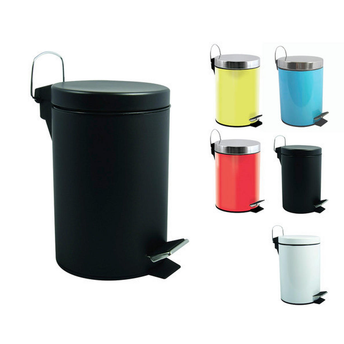 Kosmetikeimer Unis 5L Schwarz Metall   - Schwarz, Basics, Kunststoff/Metall (20,5/27,7cm)