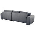 ECKSOFA Dunkelgrau Velours  - Dunkelgrau/Schwarz, KONVENTIONELL, Kunststoff/Textil (298/168cm) - Carryhome