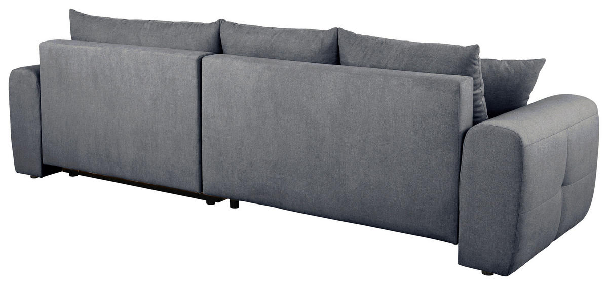 ECKSOFA in Velours Dunkelgrau  - Dunkelgrau/Schwarz, Konventionell, Kunststoff/Textil (298/168cm) - Carryhome
