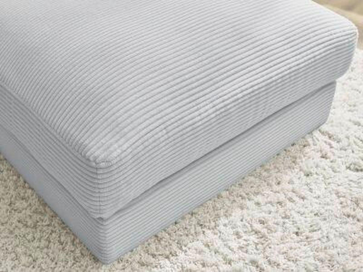 HOCKER LEONARD Cord Hellgrau  - Hellgrau/Schwarz, MODERN, Kunststoff/Textil (86/43/86cm)
