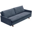 SCHLAFSOFA Flachgewebe Dunkelblau  - Eichefarben/Dunkelblau, KONVENTIONELL, Holz/Textil (220/85/98cm) - Carryhome