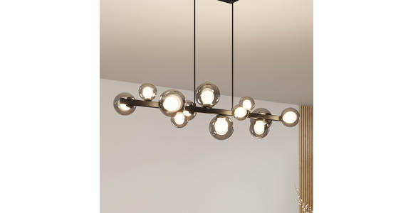 LED-HÄNGELEUCHTE Regulus 95/27/150 cm  - Schwarzbraun, Design, Glas/Metall (95/27/150cm) - Dieter Knoll