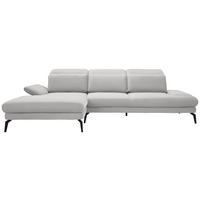 ECKSOFA in Flachgewebe Creme  180/289 cm  - Creme/Schwarz, Design, Textil/Metall (180/289cm) - Stylife
