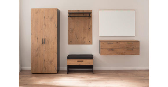 GARDEROBE 6-teilig in 300/200/38 cm - Eichefarben/Anthrazit, KONVENTIONELL, Holzwerkstoff (300/200/38cm) - Moderano