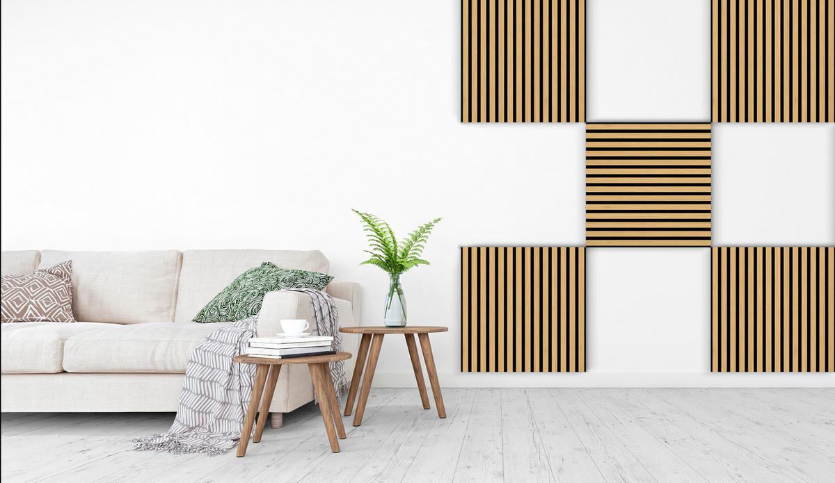 AKUSTIKPANEEL Eiche furniert 57.25/1.9/56 cm  - Eichefarben, KONVENTIONELL, Holz/Textil (57.25/1.9/56cm)