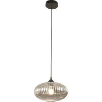 PENDELLEUCHTE Fiordaliso 30/200 cm   - Schwarz/Grau, Design, Glas/Metall (30/200cm) - Fabas Luce