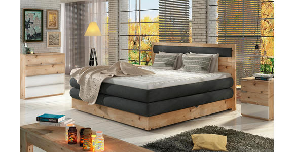 BOXSPRINGBETT 180/200 cm in Anthrazit, Eichefarben - Eichefarben/Anthrazit, Natur, Holz/Holzwerkstoff (180/200cm) - Valnatura