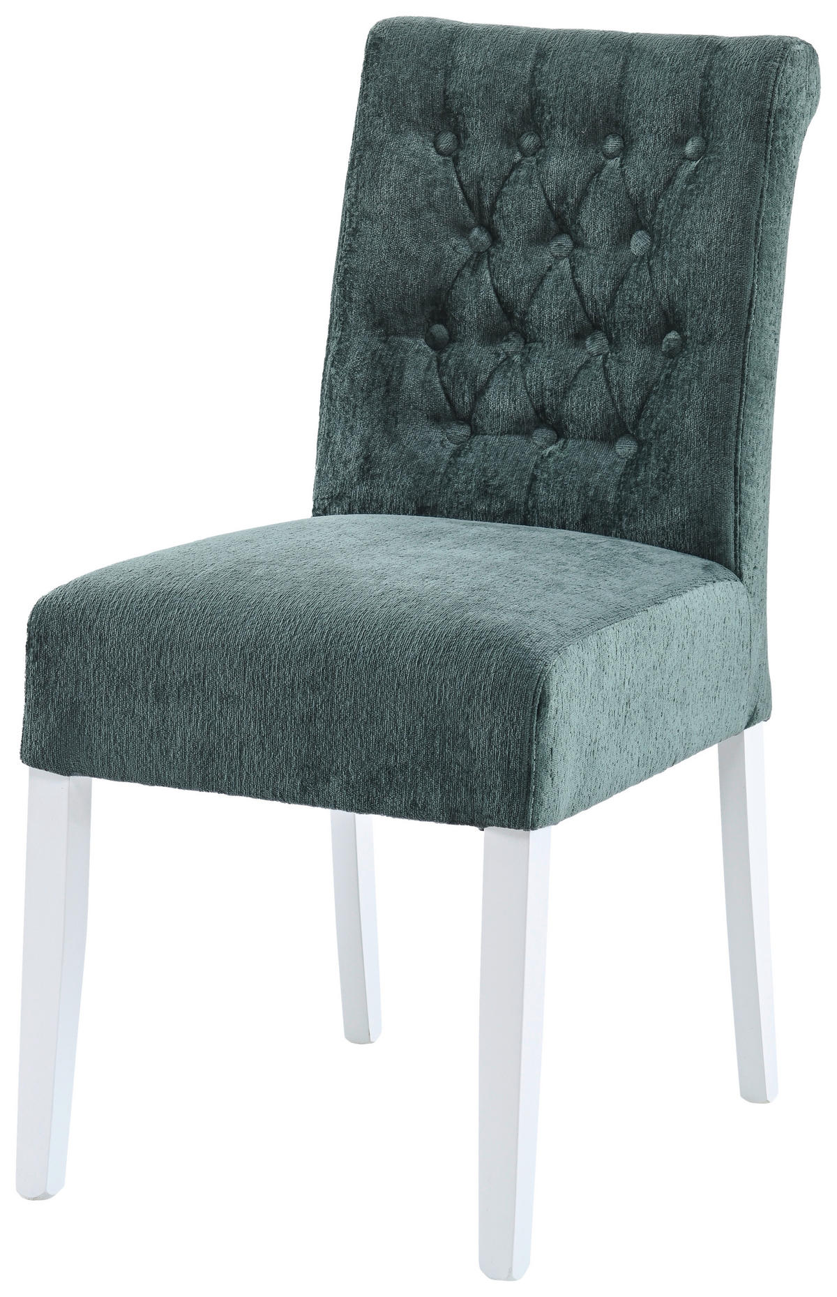 STUHL Chenille Jadegrün Buche massiv  - Jadegrün/Weiß, KONVENTIONELL, Holz/Textil (46,5/91/65cm) - Cantus