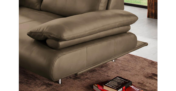 ECKSOFA in Echtleder Braun 231/305 cm - Schwarz/Braun, Design, Leder/Metall (231/305cm) - Dieter Knoll