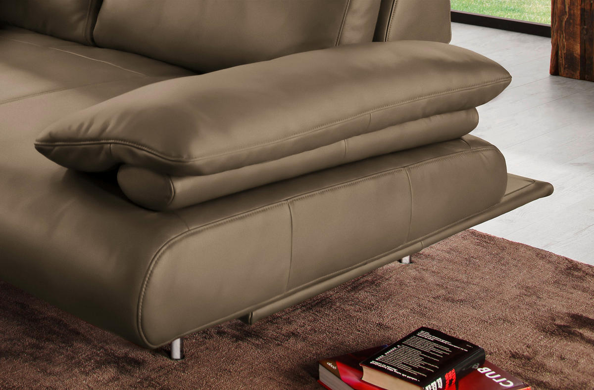 ECKSOFA  in Echtleder Braun  231/305 cm  - Schwarz/Braun, Design, Leder/Metall (231/305cm) - Dieter Knoll