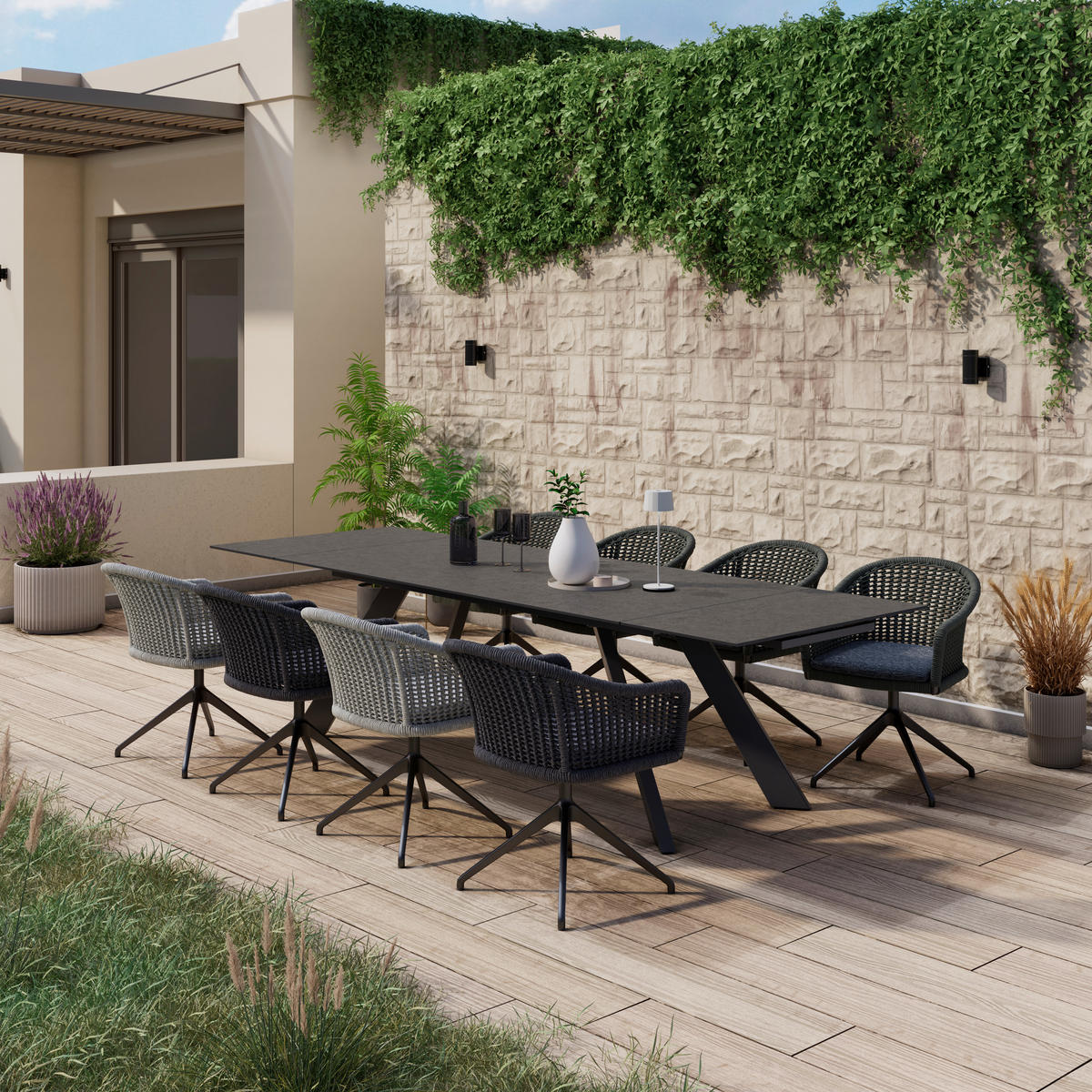 KERTI SZÉK fém, textil antracit  - antracit, Basics, textil/fém (56/78,5/62,5cm) - Amatio