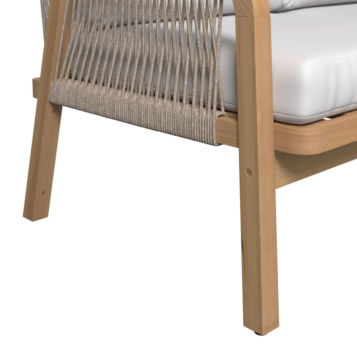 GARTENSET 4-teilig Webstoff Akaziemassiv 4-teilig  - Beige/Akaziefarben, Design, Holz/Textil - Ambia Garden