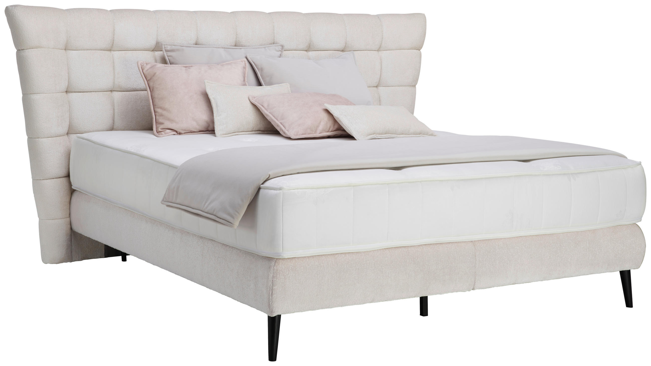 BOXSPRINGBETT 180/200 cm  in Beige  - Beige/Schwarz, Design, Holz/Holzwerkstoff (180/200cm) - Esposa