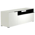 LOWBOARD  160/58/45 cm  - Schwarz/Weiß, Design, Glas/Holzwerkstoff (160/58/45cm) - Moderano