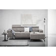 ECKSOFA in Chenille Grau  - Schwarz/Grau, KONVENTIONELL, Textil/Metall (264/178cm) - Hom`in