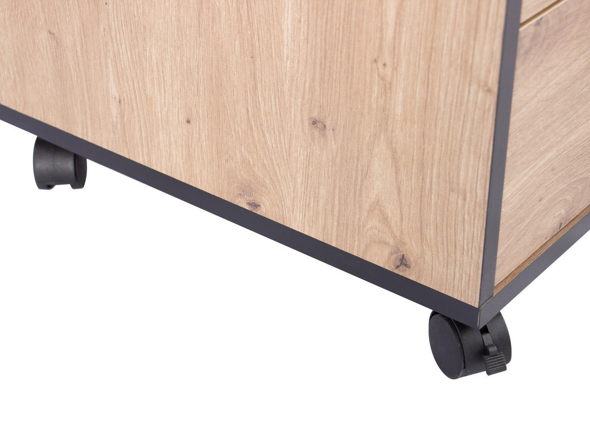 ROLLCONTAINER 43/56/42 cm  - Schwarz/Eiche Artisan, MODERN, Holzwerkstoff/Kunststoff (43/56/42cm) - Livetastic