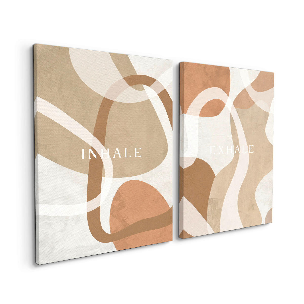 BILDERSET - Beige/Braun, Basics, Holz/Textil (2x32/42cm)