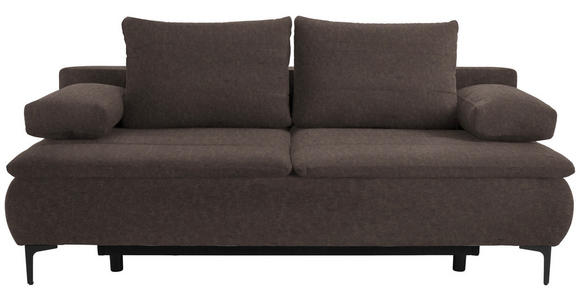 BOXSPRINGSOFA Flachgewebe Dunkelbraun - Dunkelbraun, KONVENTIONELL, Textil/Metall (204/93/100cm) - Novel