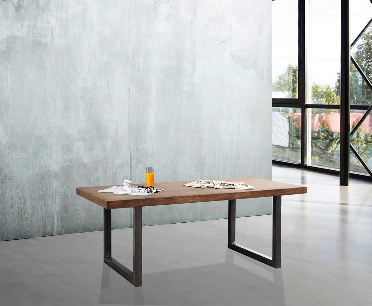 COUCHTISCH in Holz 118/60/45 cm  - Naturfarben/Grau, KONVENTIONELL, Holz/Metall (118/60/45cm) - Livetastic