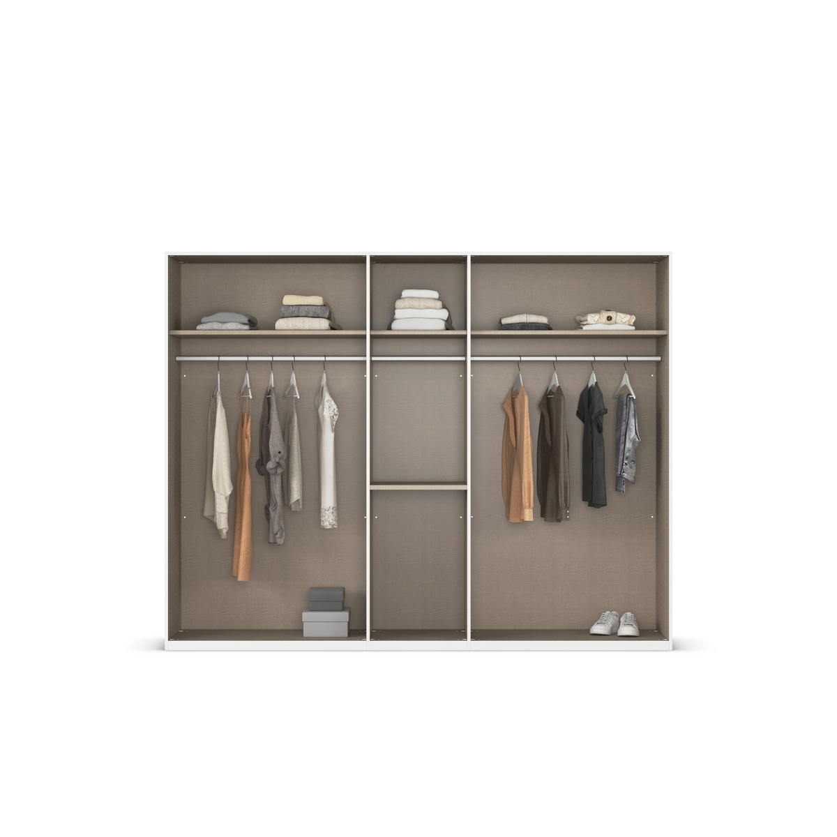 DREHTÜRENSCHRANK 251/223/60 cm 5-türig Weiß  - Weiß, Design, Glas/Holzwerkstoff (251/223/60cm) - Novel