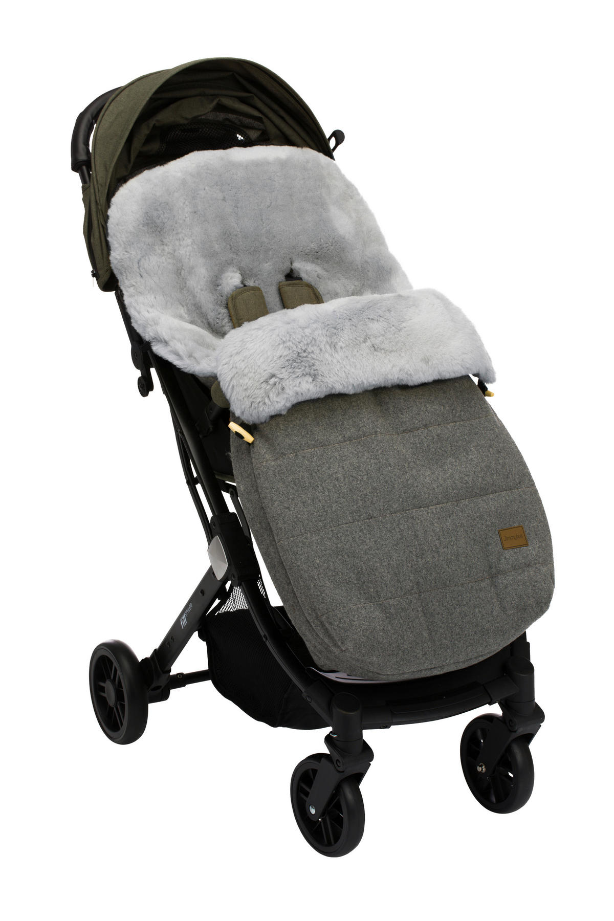 BUGGY-FUßSACK Bernina Wool  - Dunkelgrau, Trend, Textil/Fell (50/100cm) - Jimmylee